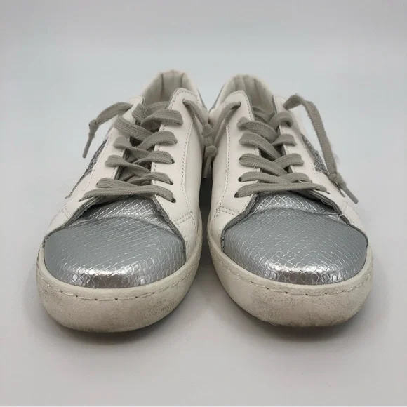 Vintage Havana Silver and White Glitter Low Top Sneakers US 7.5 - Picture 3 of 9